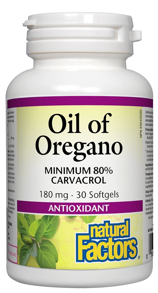 Natural Factors Риган масло Органик 180 mg x 30 софтгел капсули